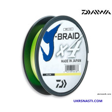 Шнур DAIWA J-Braid X4 #1,0 диаметр 0,13 мм размотка 270м цвет желтый